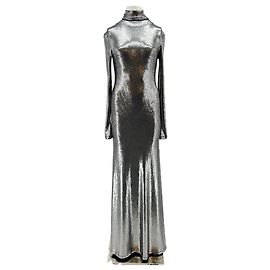 Autre Marque JACOB LEE Langes Kleid aus silbernem Lurex Silber