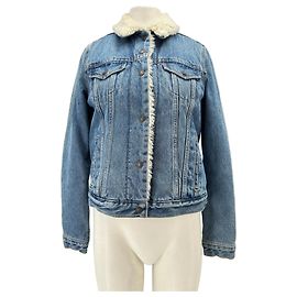 Levi's Jeansjacke mit Kunstfellkragen Blau Blau