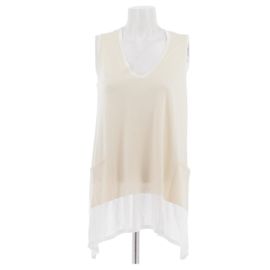 Hermès sleeveless off-white top in viscose White