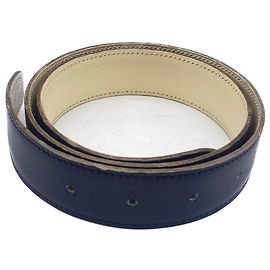 Cinto Hermès de couro azul marinho e branco 70 cm Azul marinho