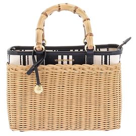 Veronica Beard Borsa in Vimini "Porto" Beige