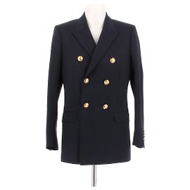 Céline Blazer de Lã Azul marinho