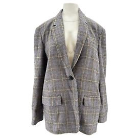 Isabel Marant Etoile wool plaid blazer grey Grey