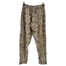 Magali Pascal Khaki Print Wide Leg Pants Khaki
