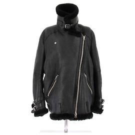 Acne Schafsleder Schwarz