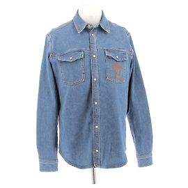 Camisa jeans azul Versace Azul