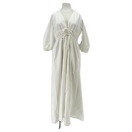 Robe maxi en coton blanc Frame Denim Blanc