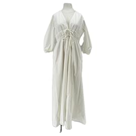 Vestido maxi de algodón blanco Frame Denim Blanco