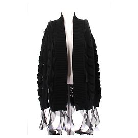 Blumarine Schwarzer Cardigan mit Bändern Schwarz