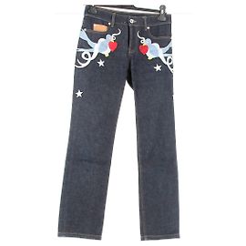 Jean Paco Rabanne Brodé Bleu en Coton Taille 34 Bleu