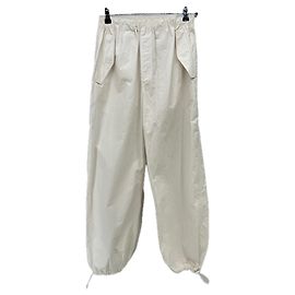 Autre Marque Calças brancas de algodão com ajuste nos tornozelos XS Branco