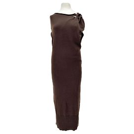 Autre Marque AERON Brown Asymmetrical Sleeveless Maxi Dress Brown