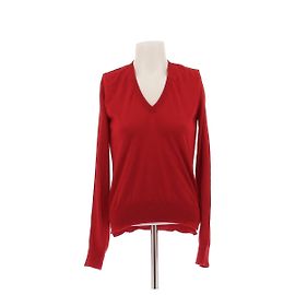 Louis Vuitton Roter Wollpullover mit V-Ausschnitt Rot