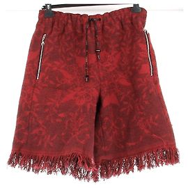 Marine Serre Red Printed Cotton Shorts Red