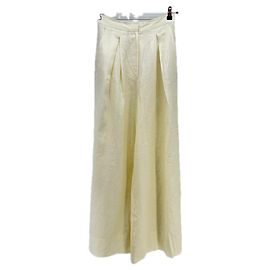 Autre Marque PEONY Leinenhose Cremeweiß S Beige
