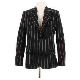 Louis Vuitton Veste de costume à rayures noires et blanches Black