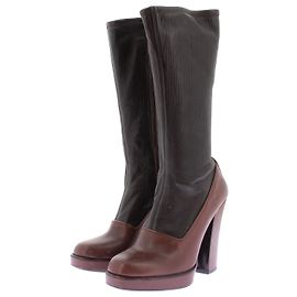 Prada Bottes à talons bicolores Marron