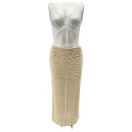 Ba&Sh Jupe en crochet Beige