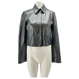 Autre Marque NOUR HAMMOUR Black Leather Short Jacket Black