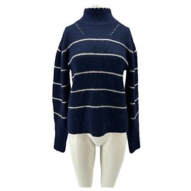Isabel Marant Etoile Pull rayé marine et blanc Bleu