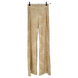 Les Benjamins Printed Pants Beige Polyamide Beige