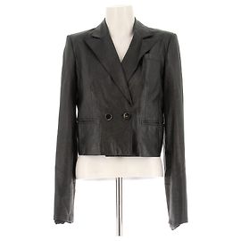 Magda Butrym Lederjacke Schwarz Schwarz