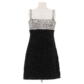 Robe Andrew GN en tweed noir avec inserts en cuir Noir
