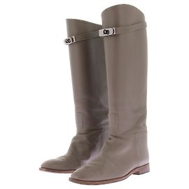 Hermès Botas taupe "Jumping" Cinza