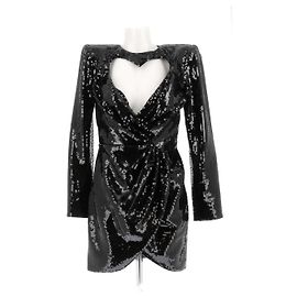Robe à sequins noire Saint Laurent Noir
