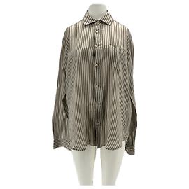 Autre Marque Camicia BSBEE a righe grigie e bianche in cotone Grigio