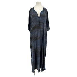 Autre Marque RAQUEL ALLEGRA Maxikleid aus blauer Seide Blau