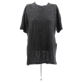 Mm6 Woll-T-Shirt Grau mit Grafikprint Grau