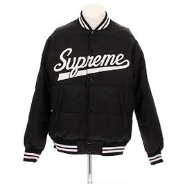 Supreme Black Bomber Jacket with Nylon Logo Black