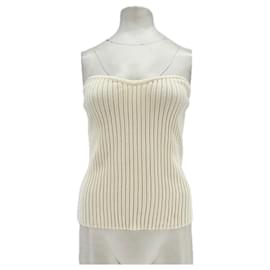 Top bustier a coste Ba&Sh ecru Beige