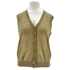 Autre Marque Ärmelloser Cardigan Grün