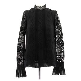 Erdem Black Lace Long Sleeve Top Black