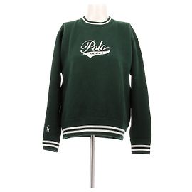 Pull Ralph Lauren Vert en Coton avec Bord Blanc Vert