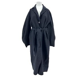 Loewe Long wool and cashmere coat Black