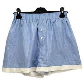Autre Marque Short WOERA bleu en coton à rayures blanches Bleu