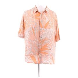 Camisa Saint Laurent Laranja Estampada em Viscose Laranja
