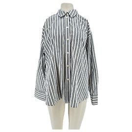 J.Crew Gestreiftes Hemd Weiß Blau Baumwolle M Weiß