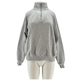 Autre Marque Suéter gris con cuello de camionero Gris