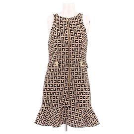 Robe imprimée marron en polyester Elisabetta Franchi Taille 44 Marron