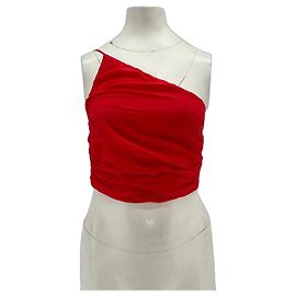 Autre Marque Rotes asymmetrisches Top Rot