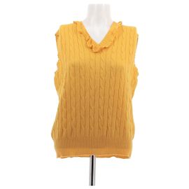 Top sin mangas de cachemira amarillo Miu Miu Amarillo