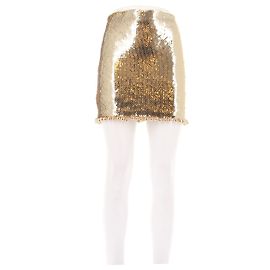 Jupe Paco Rabanne Dorée à Paillettes Doré