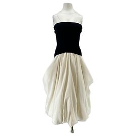 Jonathan Simkhai Robe blanche bustier noir White