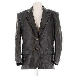 Magda Butrym Black Leather Blazer Black