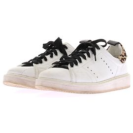 Baskets Golden Goose en cuir blanc imprimé léopard Blanc