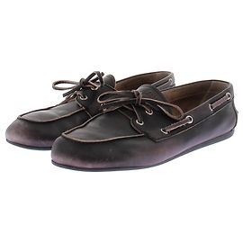 Miu Miu Leder-Mokassins Braun